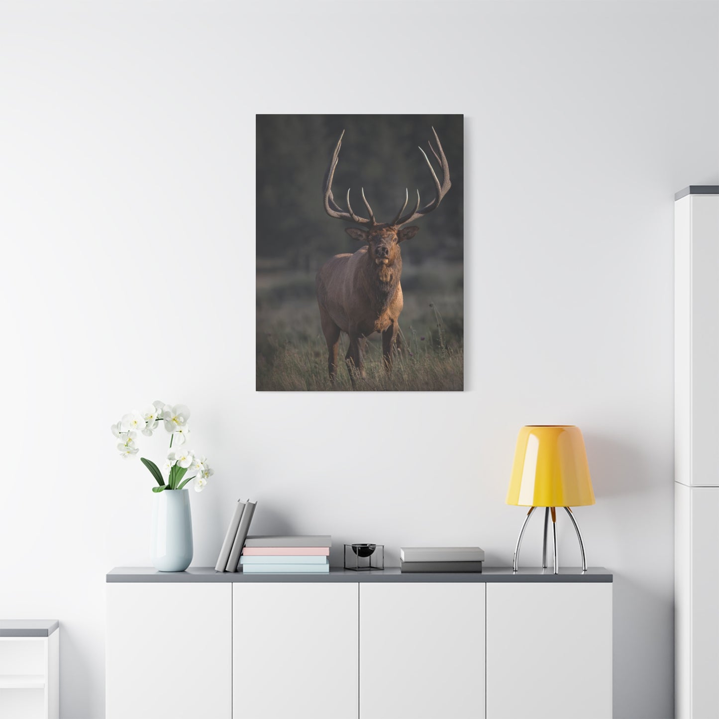 ATTENTION GETTER BULL ELK STRETCHED CANVAS PRINT