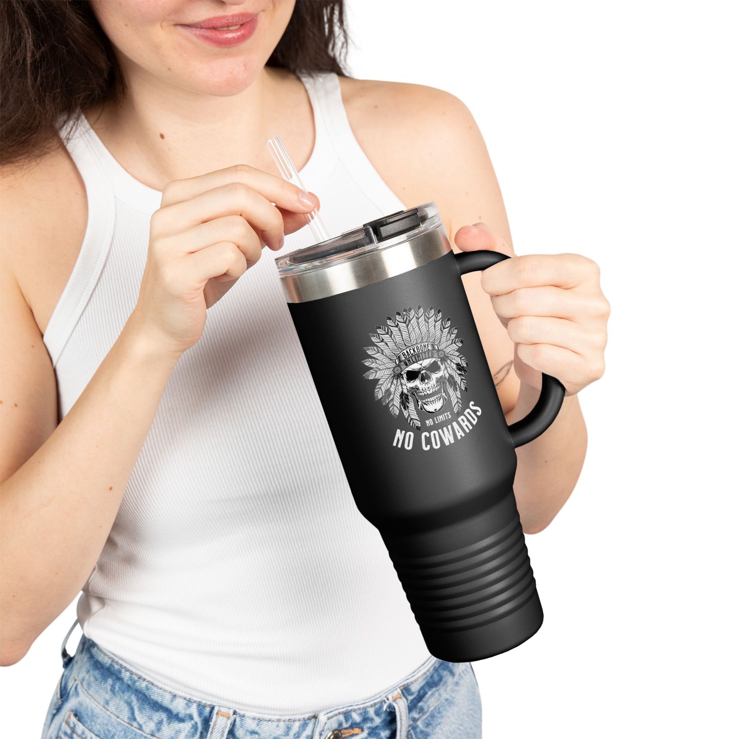 NO COWARDS. NO LIMITS. EXTRA LARGE 40oz TUMBLER