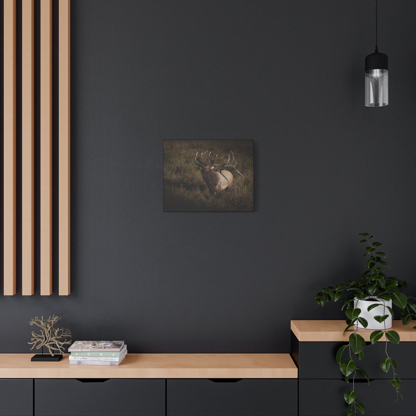 SPLIT DECISION BULL ELK STRETCHED CANVAS PRINT