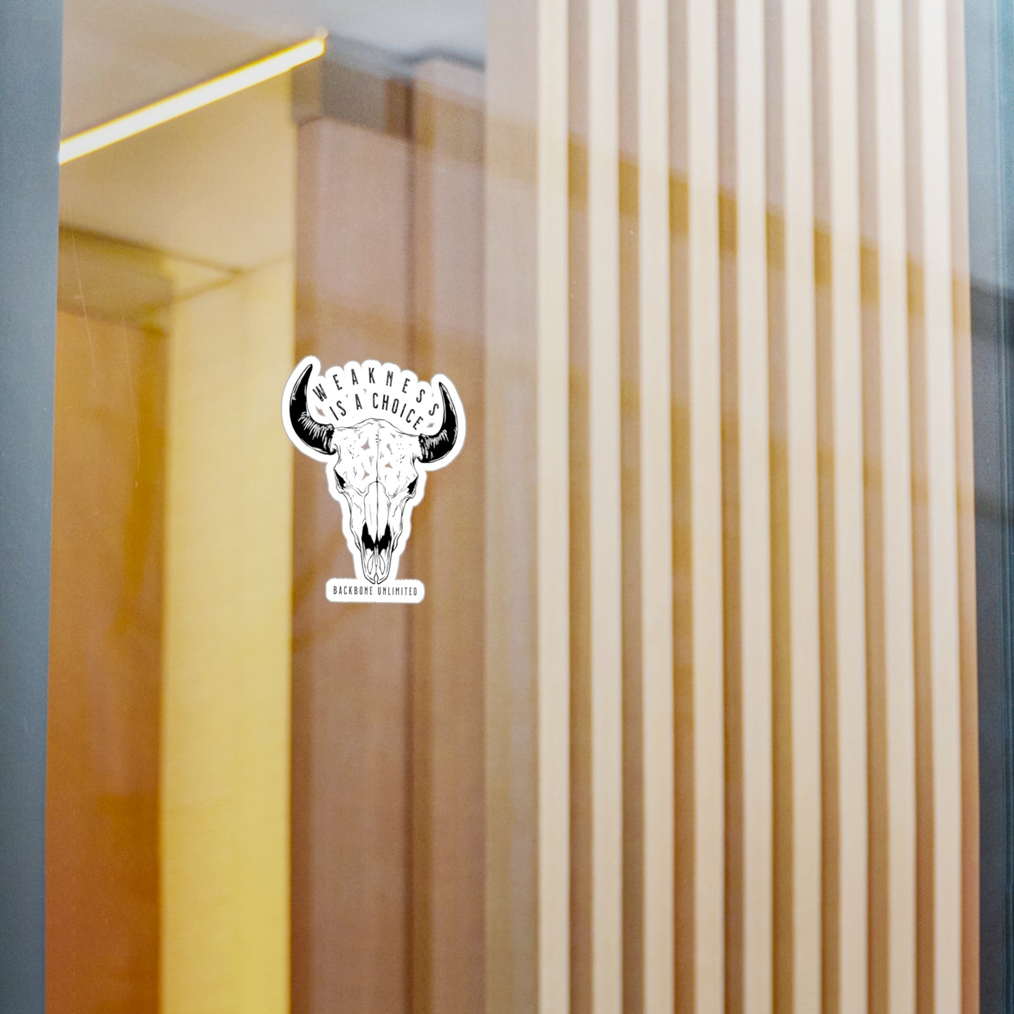 WEAKNESS IS A CHOICE BISON SKULL STICKERS