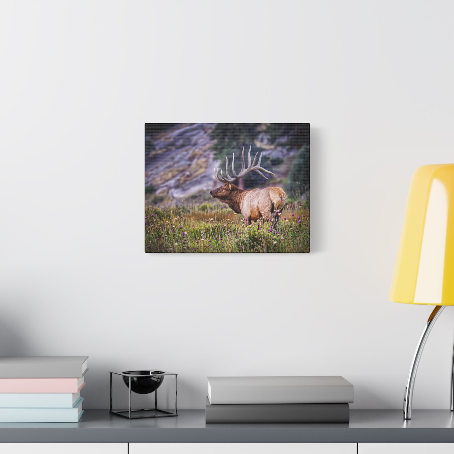 KING OF THE MEADOW BULL ELK STRETCHED CANVAS PRINT