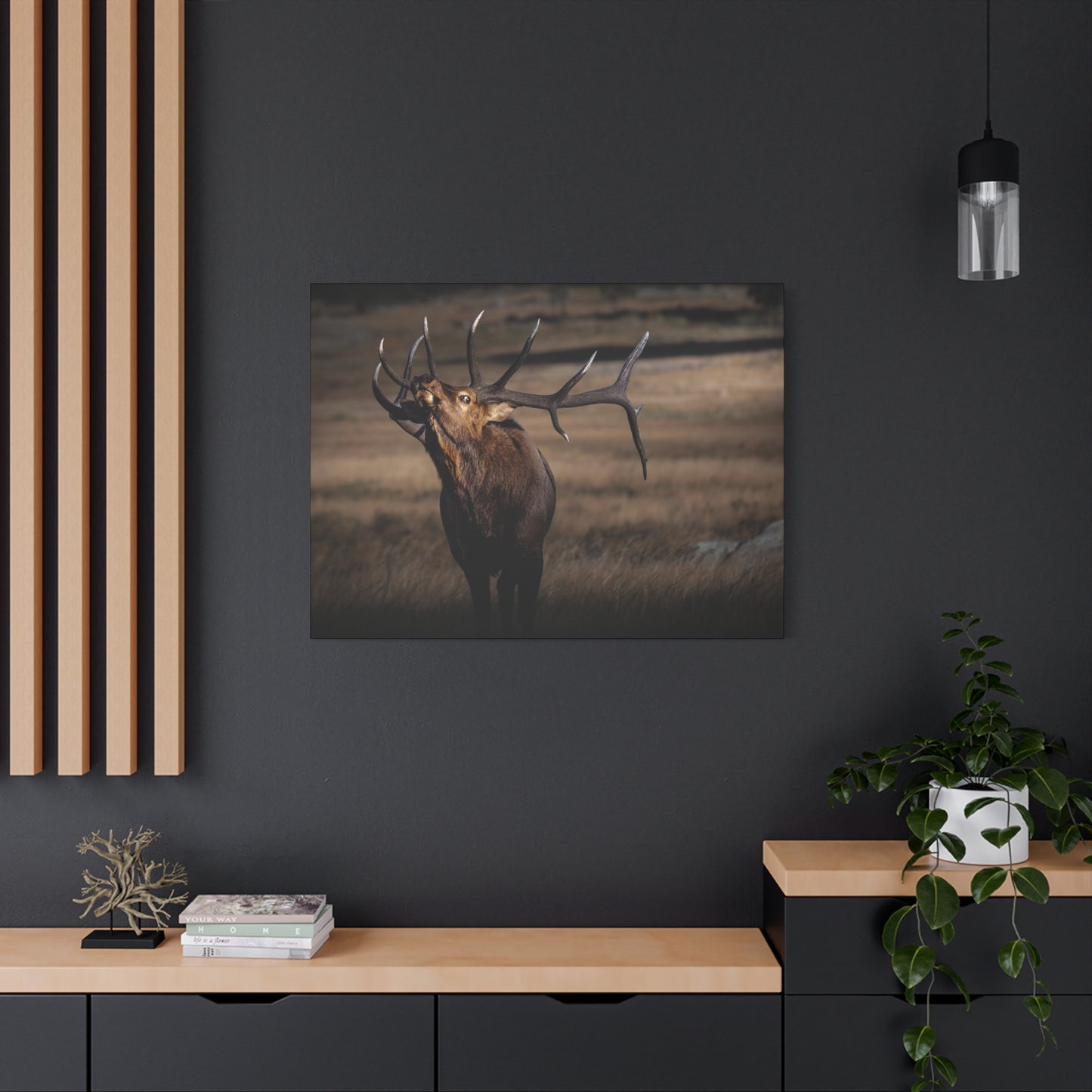 WILD SIDE BULL ELK STRETCHED CANVAS PRINT