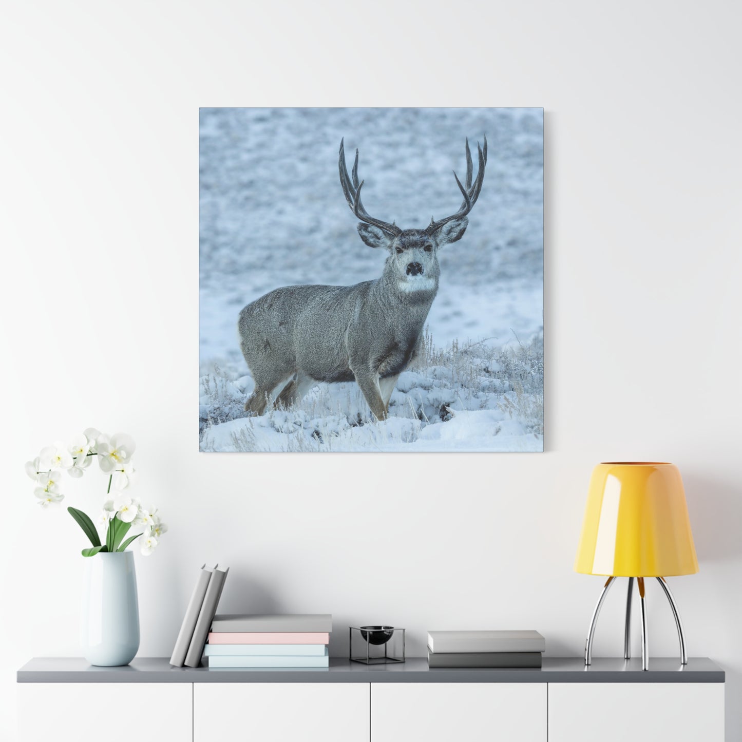 RUT BUCK MULE DEER BUCK STRETCHED CANVAS PRINT