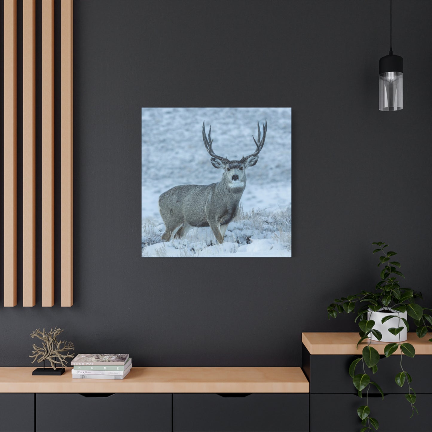 RUT BUCK MULE DEER BUCK STRETCHED CANVAS PRINT