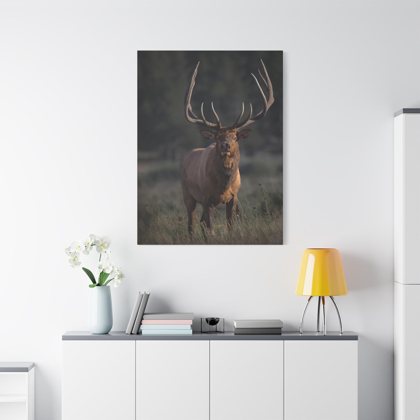 ATTENTION GETTER BULL ELK STRETCHED CANVAS PRINT