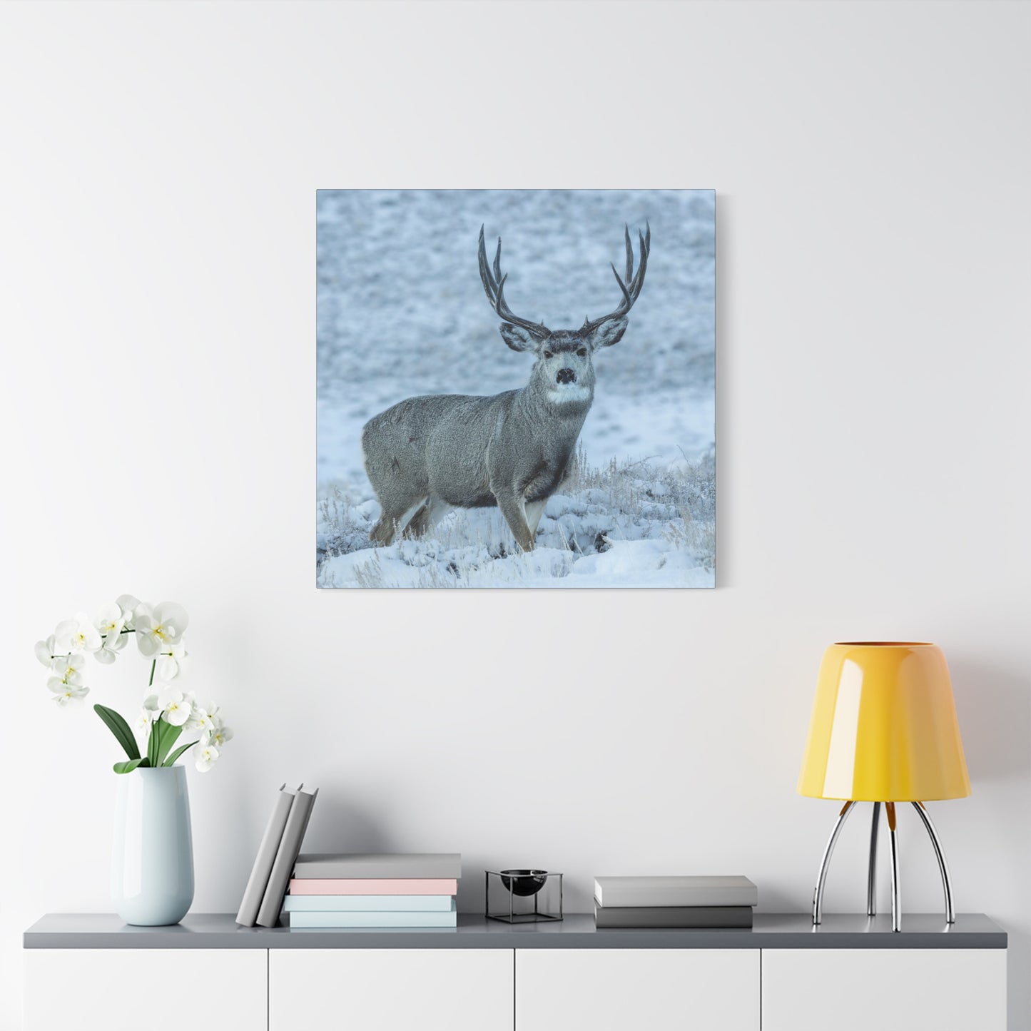 RUT BUCK MULE DEER BUCK STRETCHED CANVAS PRINT