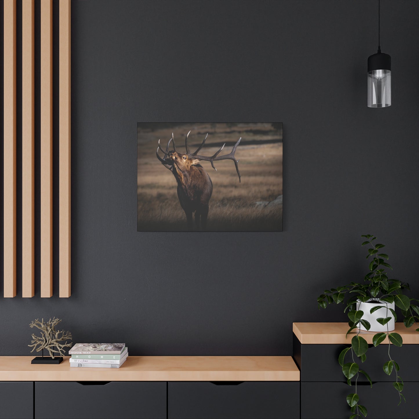 WILD SIDE BULL ELK STRETCHED CANVAS PRINT