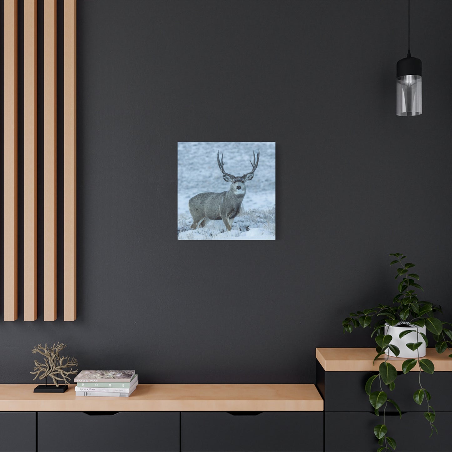 RUT BUCK MULE DEER BUCK STRETCHED CANVAS PRINT