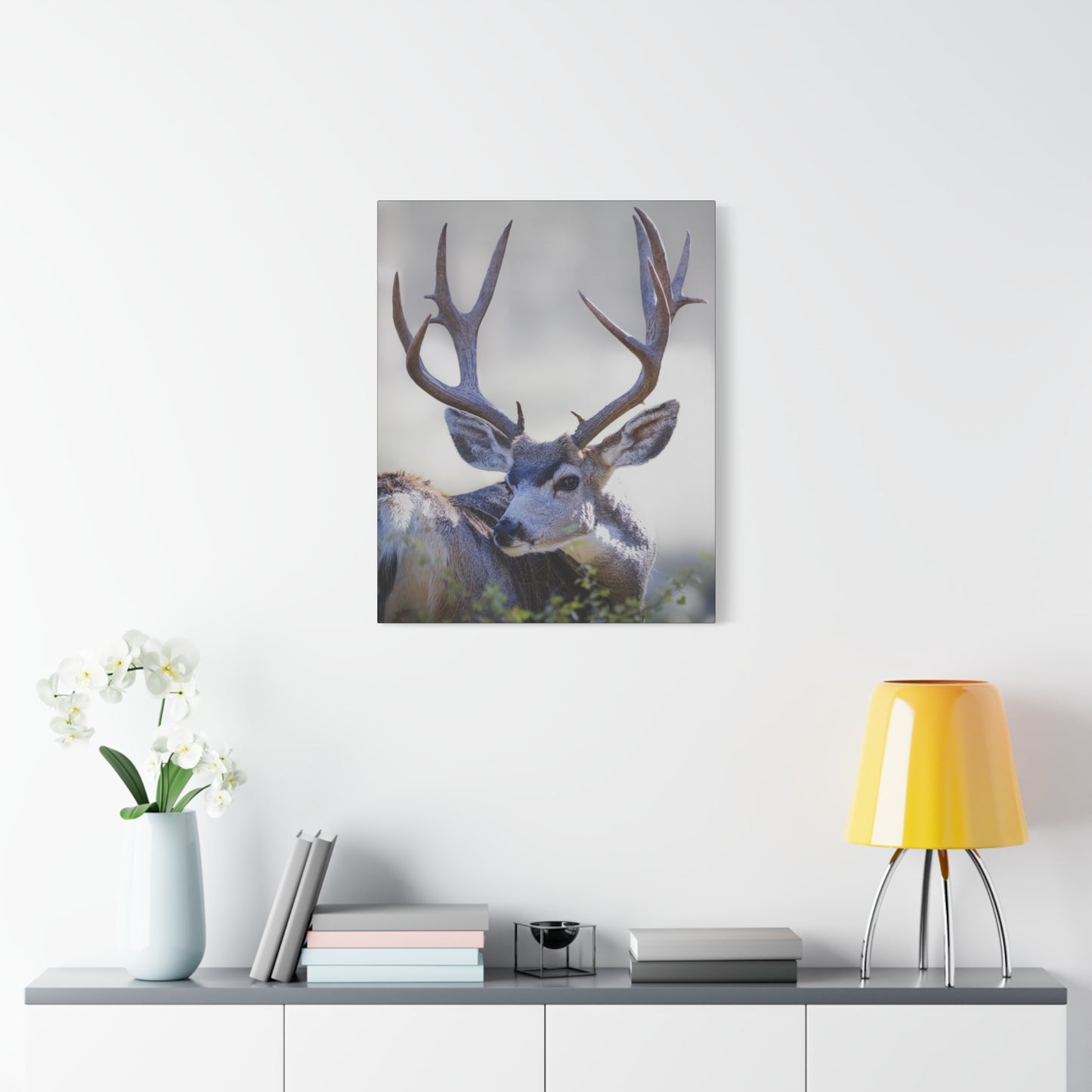 STICKERS MULE DEER BUCK STRETCHED CANVAS PRINT