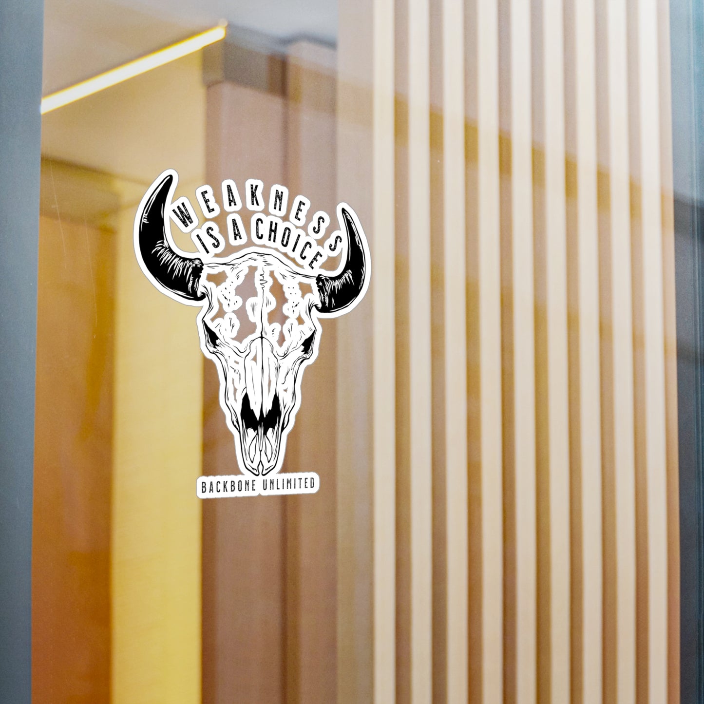 WEAKNESS IS A CHOICE BISON SKULL STICKERS