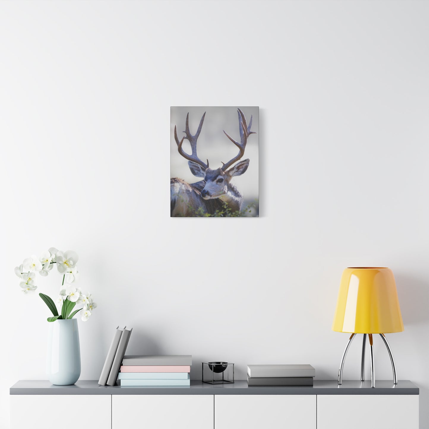 STICKERS MULE DEER BUCK STRETCHED CANVAS PRINT