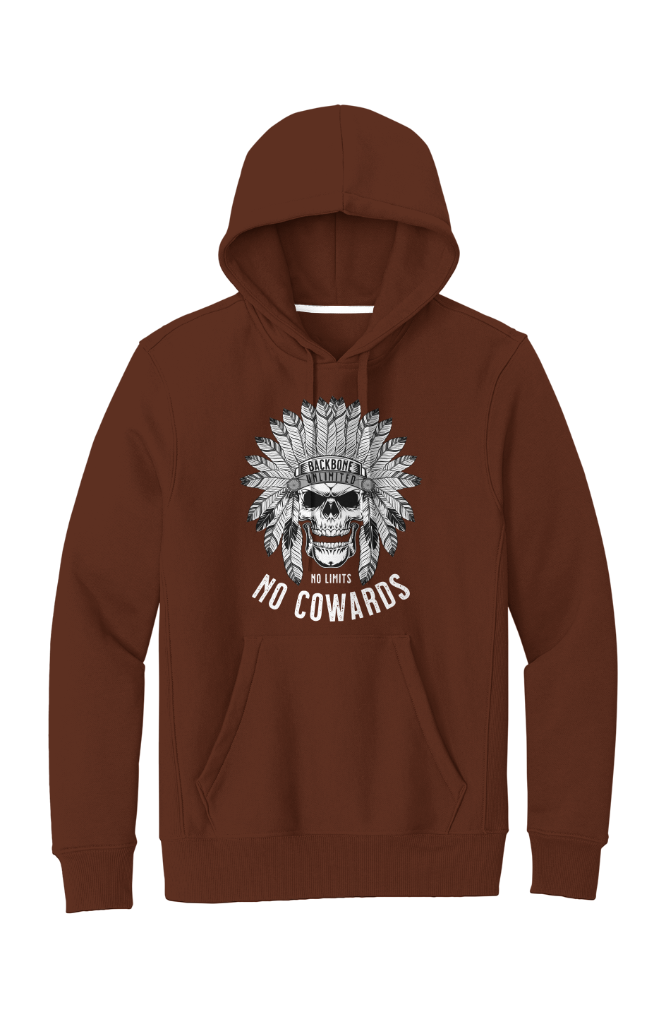 BACKBONE UNLIMITED NO COWARDS SUPER HEAVYWEIGHT HOODIE BARK