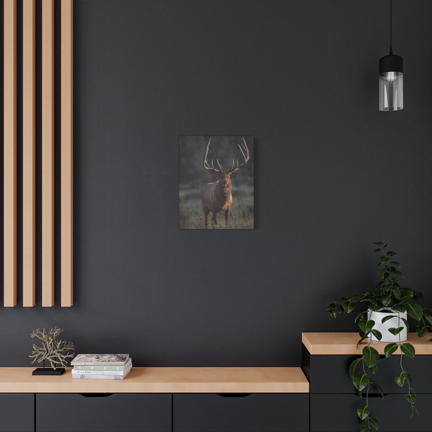 ATTENTION GETTER BULL ELK STRETCHED CANVAS PRINT