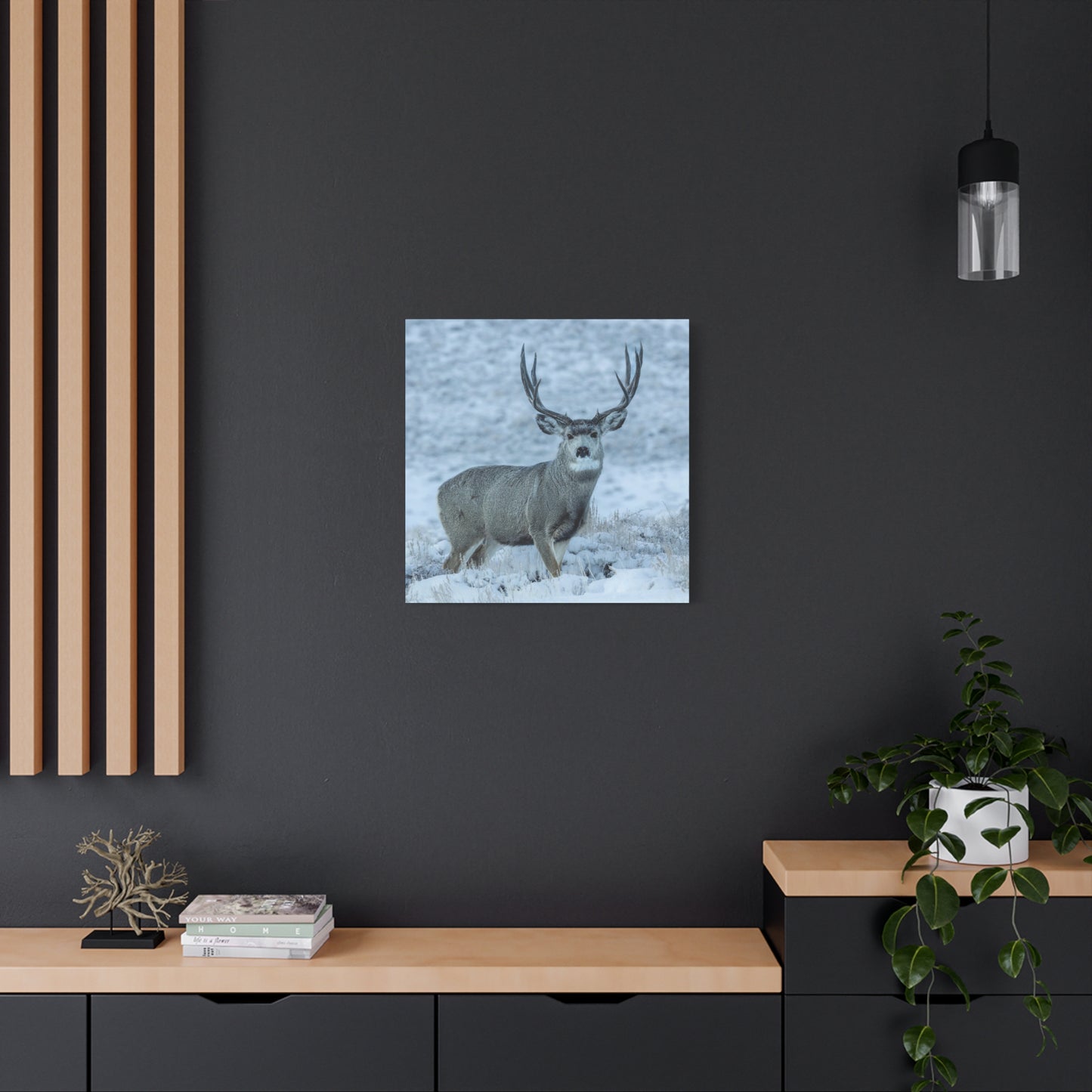 RUT BUCK MULE DEER BUCK STRETCHED CANVAS PRINT