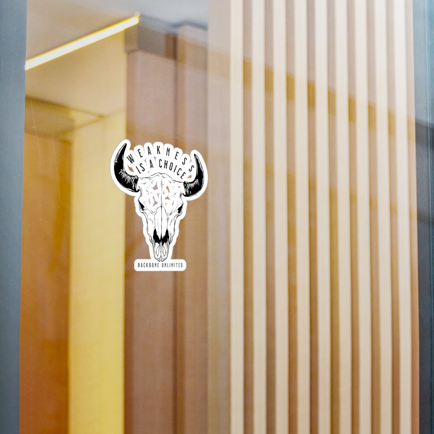 WEAKNESS IS A CHOICE BISON SKULL STICKERS