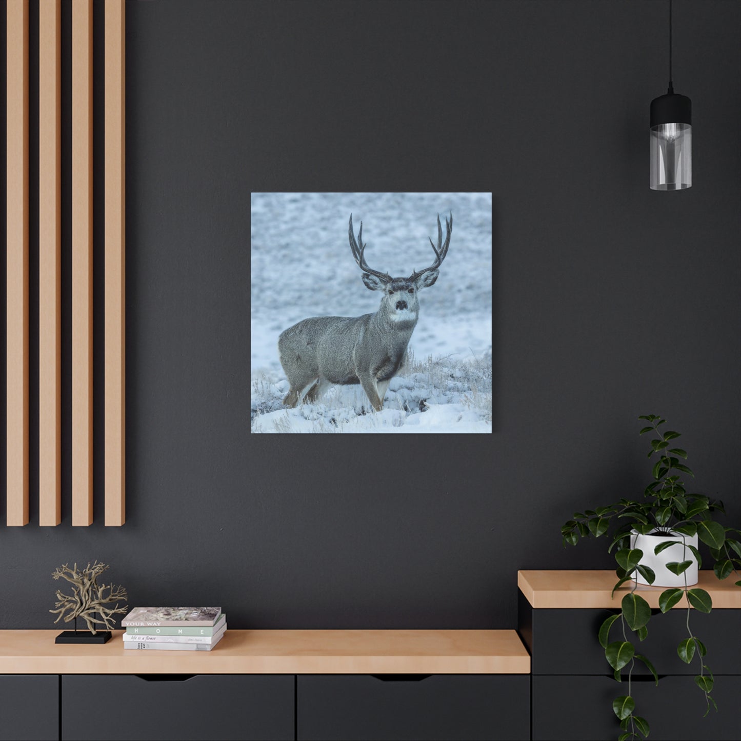 RUT BUCK MULE DEER BUCK STRETCHED CANVAS PRINT