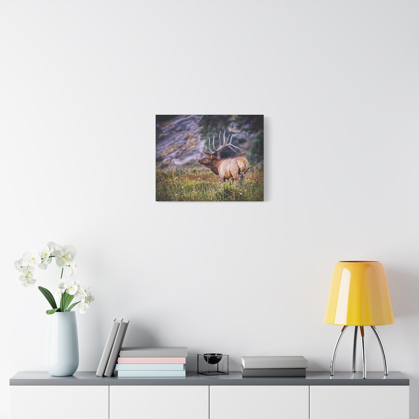 KING OF THE MEADOW BULL ELK STRETCHED CANVAS PRINT