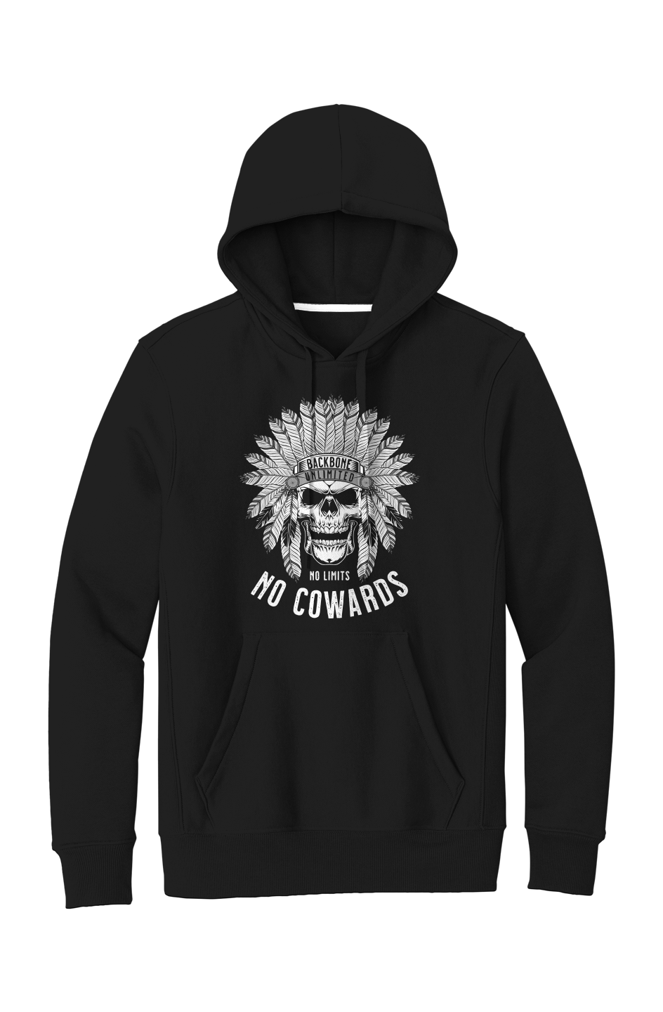 BACKBONE UNLIMITED NO COWARDS SUPER HEAVYWEIGHT HOODIE BLACK