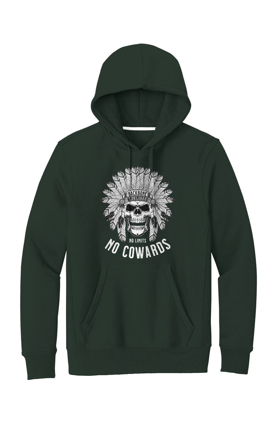 BACKBONE UNLIMITED NO COWARDS SUPER HEAVYWEIGHT HOODIE PINE