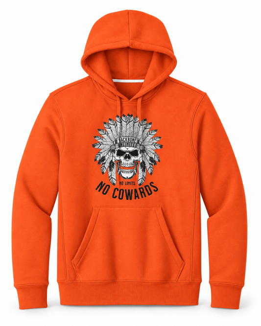 BACKBONE NO COWARDS SUPER HEAVYWEIGHT HOODIE - BLAZE ORANGE