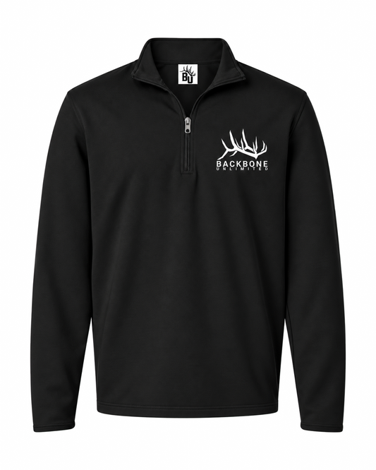 BACKBONE PERFORMANCE QUARTER ZIP - BLACK