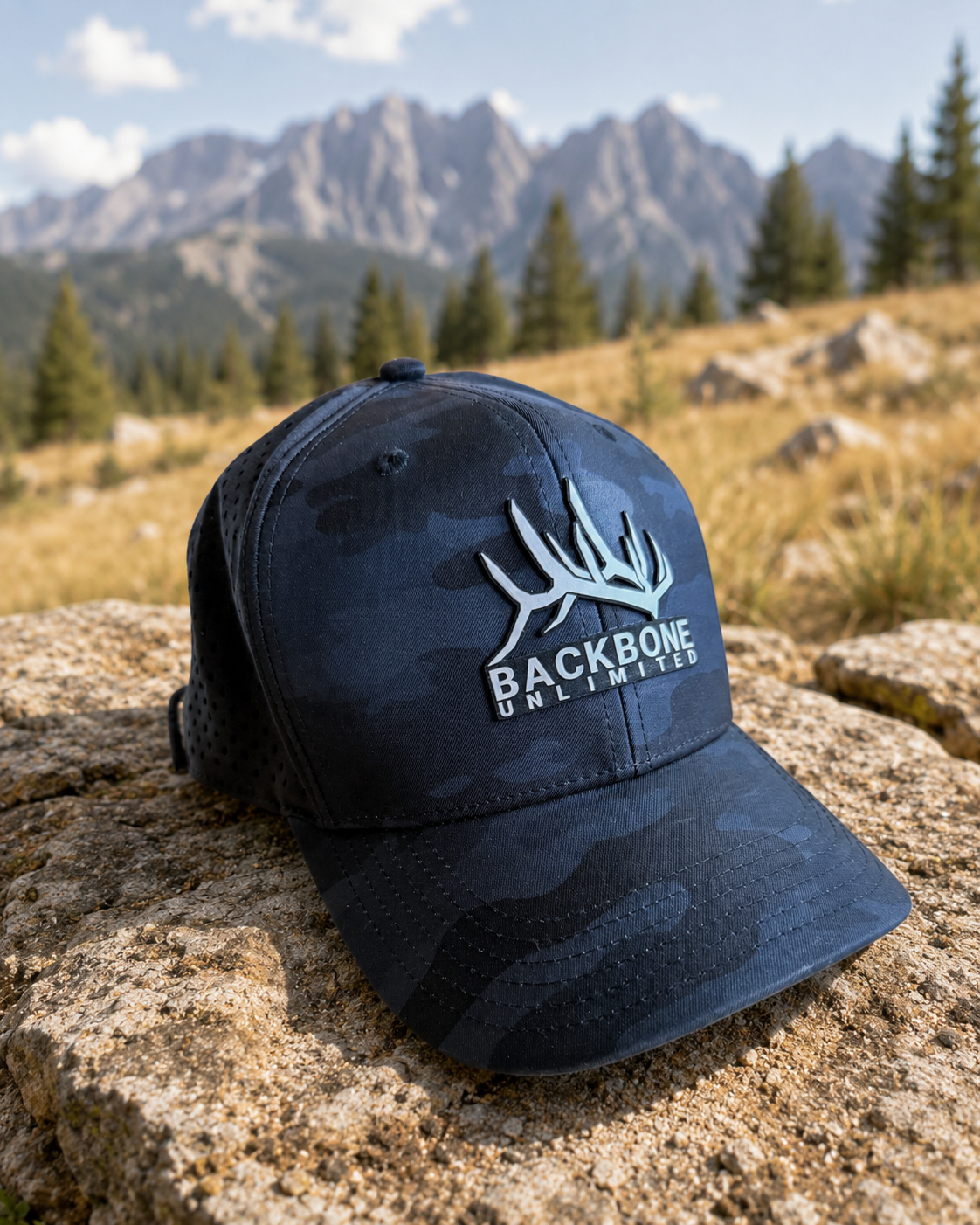 BACKBONE UNLIMITED FULL LOGO HAT - BLACK CAMO