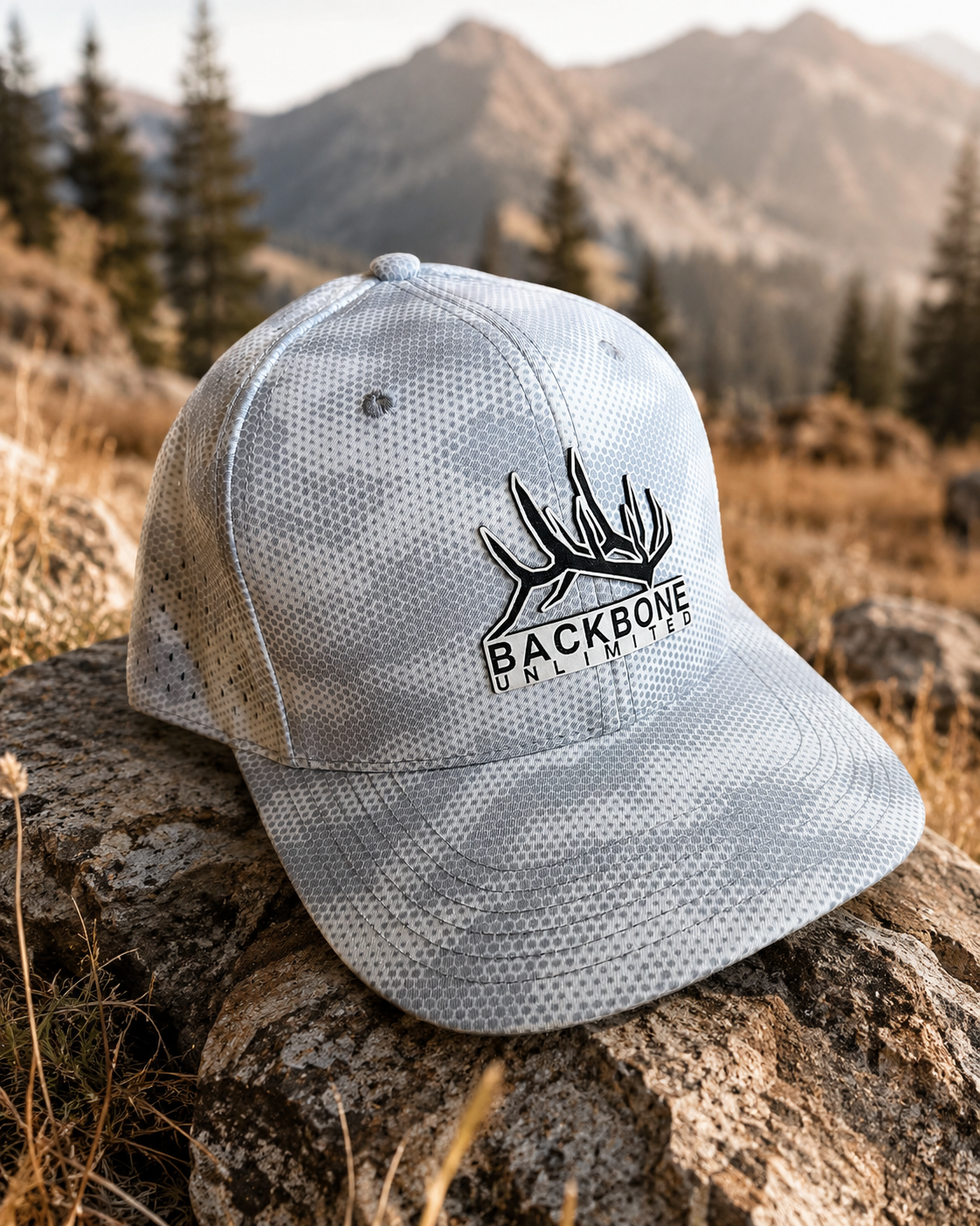 BACKBONE UNLIMITED FULL LOGO HAT - WHITE CAMO